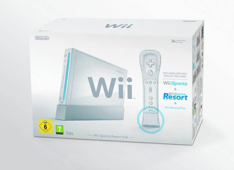 Nintendo Wii Konsole (inkl. Wii Sports, Wii Sports Resort, Motion Plus Adapter) - Weiß
