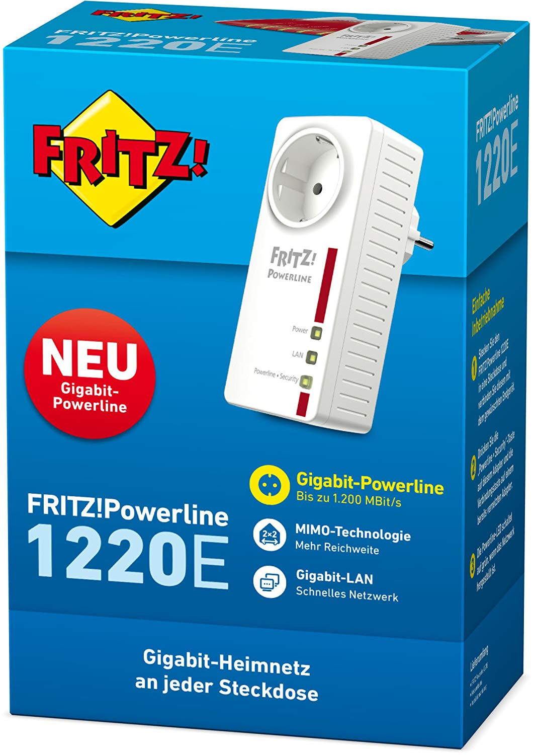 FRITZ!Powerline 1220E Einzeladapter