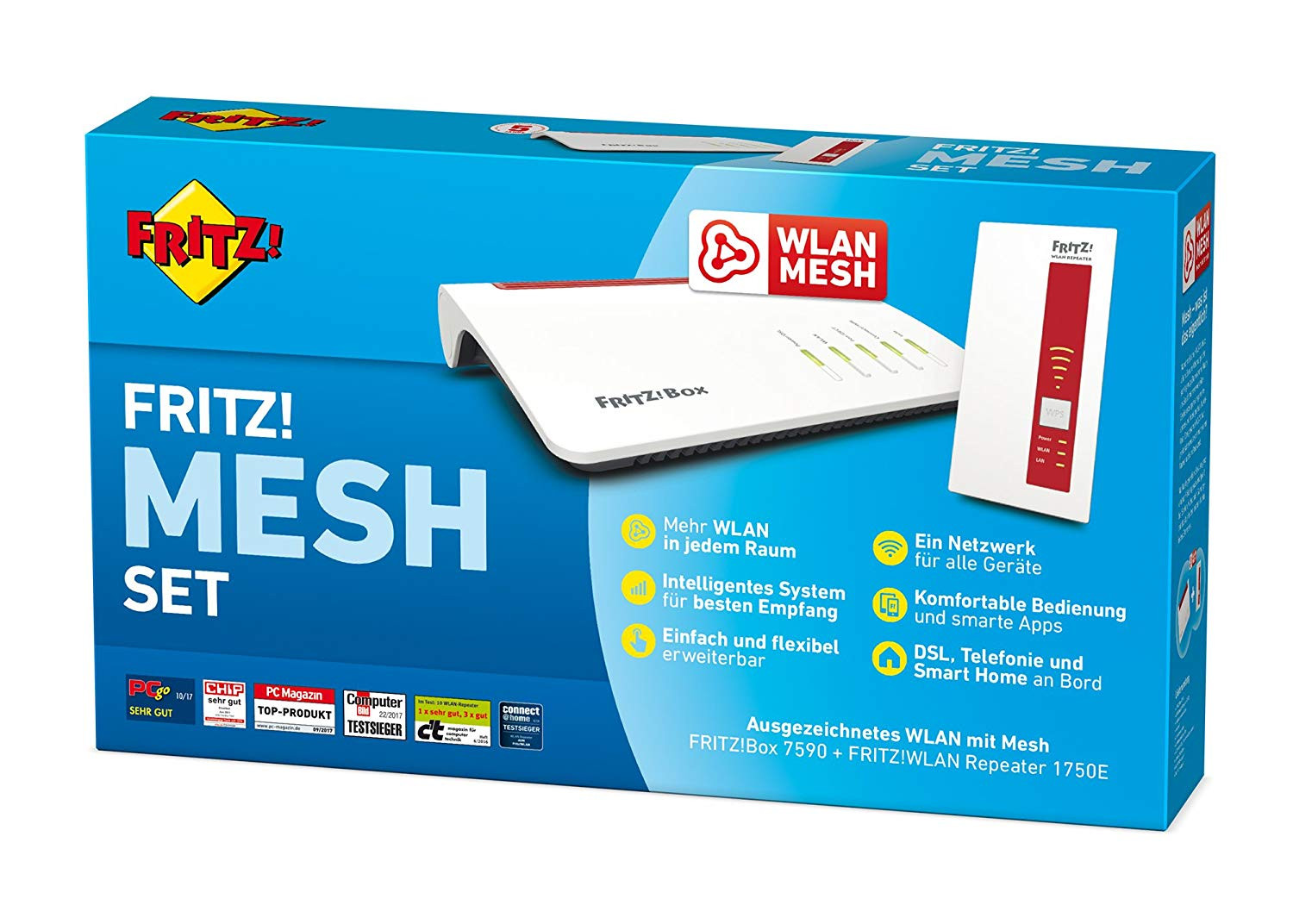 FRITZ!Box 7590 + Repeater 1750E (Mesh Set)