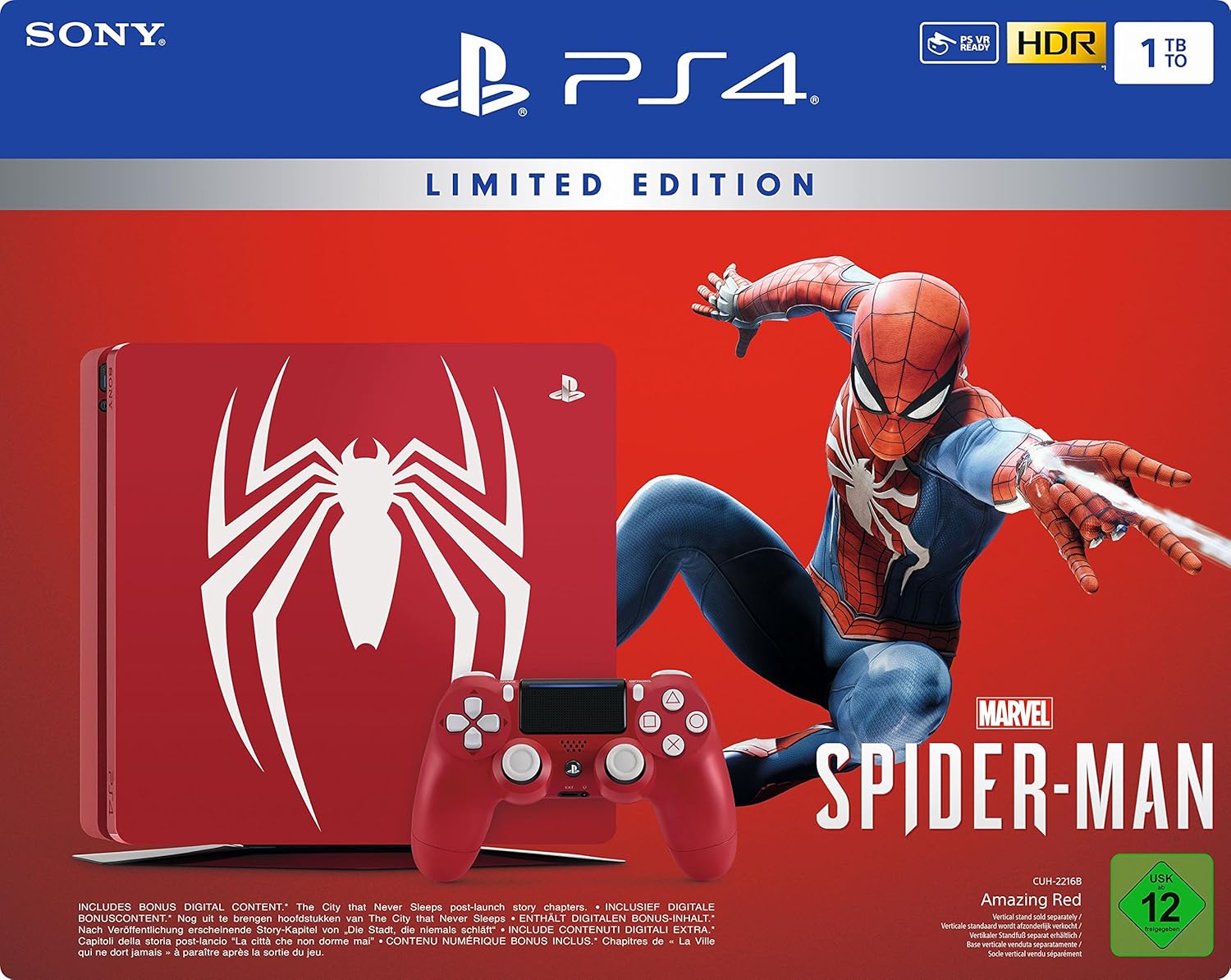 Sony PS4 Slim Konsole 1TB - Spider-Man Limited Edition