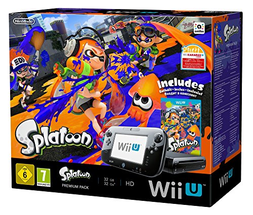 Nintendo Wii U Konsole - Splatoon Premium Pack - 32GB - Schwarz