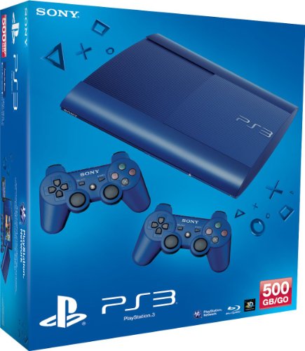 PS3 Konsole Super Slim 500GB (inkl. 2x Controller) - Blau