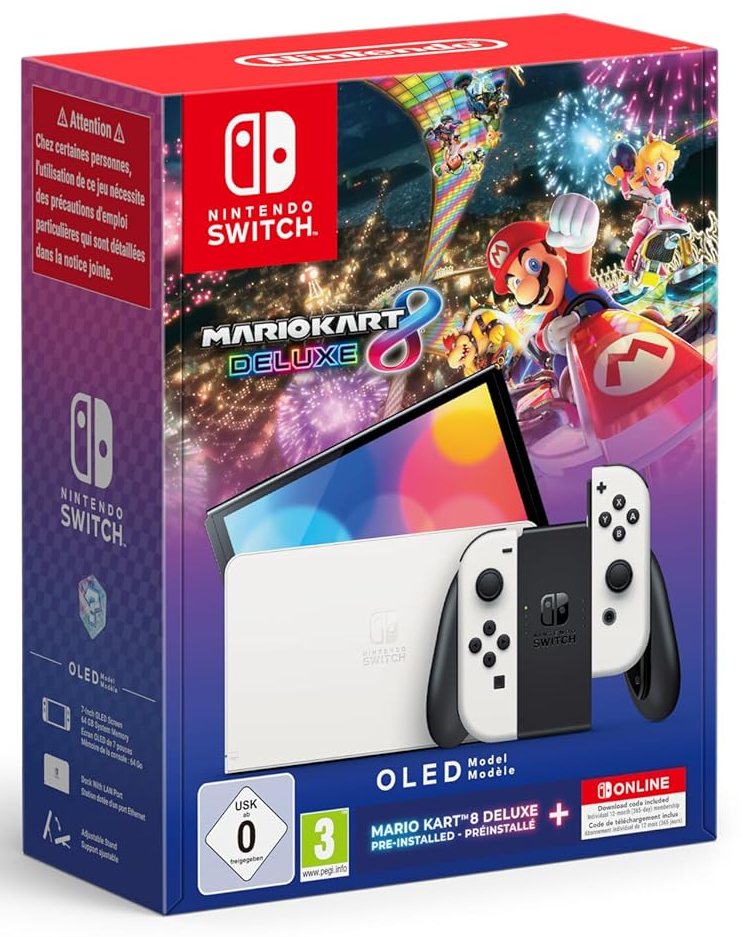 Nintendo Switch OLED - Mario Kart 8 Deluxe-Set  - Weiß