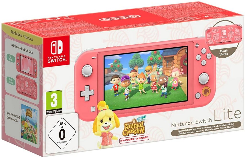 Nintendo Switch Lite Konsole - 32GB - Animal Crossing: New Horizons - Isabelle Aloha Edition