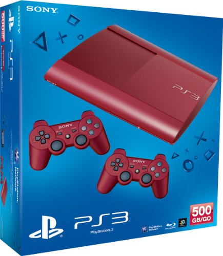 PS3 Konsole Super Slim 500GB (inkl. 2x Controller) - Rot