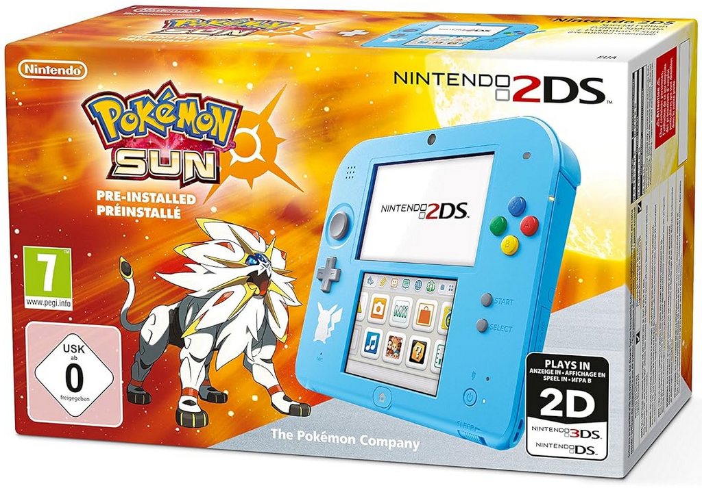 Nintendo 2DS Konsole - Pokemon Sonne - Hellblau