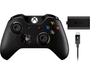 Microsoft Xbox One Wireless Controller - Schwarz + Play & Charge Kit