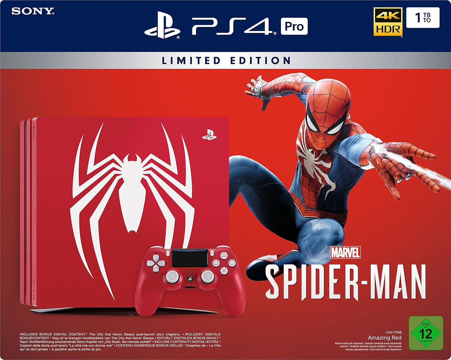 Sony PS4 Pro Konsole 1TB - Spider-Man Limited Edition