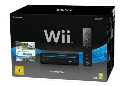 Nintendo Wii Konsole Sports Pack (inkl. Wii Sports, Remote Plus) - Schwarz