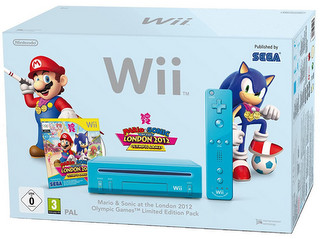 Nintendo Wii Konsole (inkl. Mario & Sonic bei den Olympischen Spielen, Remote Plus) - Blau